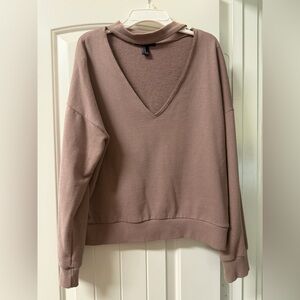Forever 21 Taupe V-Neck Sweater